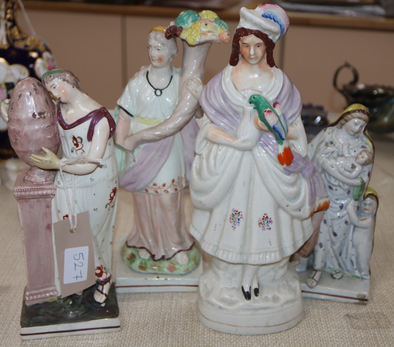 Four Staffordshire figures in the manner of Wood
